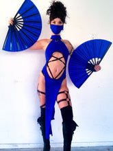 Load image into Gallery viewer, KITANA COSTUME - BLUE - Bodysuit, Skirt, Mask and Gloves - Mortal Kombat Cosplay
