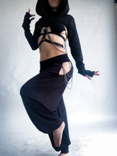 Load image into Gallery viewer, Andromeda Flow Pants with removable chains - Black Bamboo Jersey