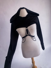 Load image into Gallery viewer, Andromeda Hoodie with removable chains - Black Bamboo Fleece