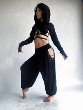 Load image into Gallery viewer, Andromeda Flow Pants with removable chains - Black Bamboo Jersey