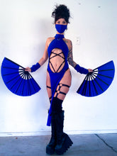 Load image into Gallery viewer, KITANA COSTUME - BLUE - Bodysuit, Skirt, Mask and Gloves - Mortal Kombat Cosplay