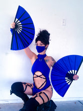 Load image into Gallery viewer, KITANA COSTUME - BLUE - Bodysuit, Skirt, Mask and Gloves - Mortal Kombat Cosplay