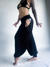 Load image into Gallery viewer, Andromeda Flow Pants with removable chains - Black Bamboo Jersey