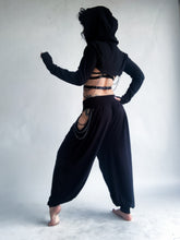 Load image into Gallery viewer, Andromeda Flow Pants with removable chains - Black Bamboo Jersey