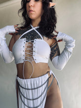 Load image into Gallery viewer, Sale - Galadriel TOP AND GLOVES ONLY- White Bamboo - XS/Small