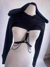 Load image into Gallery viewer, Andromeda Hoodie with removable chains - Black Bamboo Fleece