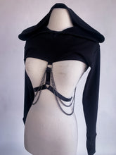 Load image into Gallery viewer, Andromeda Hoodie with removable chains - Black Bamboo Fleece