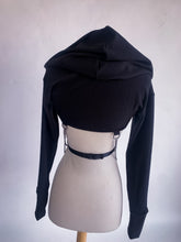Load image into Gallery viewer, Andromeda Hoodie with removable chains - Black Bamboo Fleece