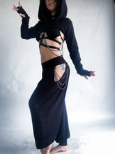 Load image into Gallery viewer, Andromeda Flow Pants with removable chains - Black Bamboo Jersey