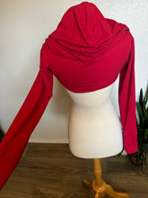 Load image into Gallery viewer, Red Bamboo Hooded Shrug - XS/Small