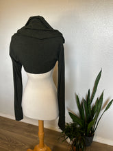Load image into Gallery viewer, Dark Green Bamboo Hooded Shrug - XS/Small