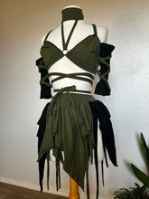 Load image into Gallery viewer, Moss Fairy Set - Skirt, Top and Gloves - XS/Small