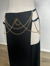 Load image into Gallery viewer, Akasha Skirt - Gold Moon and Chains - Black Bamboo
