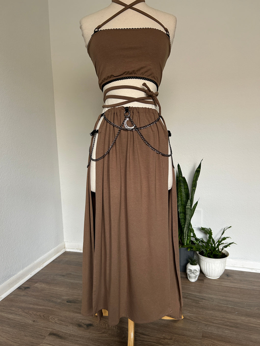 Akasha Skirt - Black, Olive or Cappuccino Bamboo