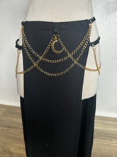 Load image into Gallery viewer, Akasha Skirt - Gold Moon and Chains - Black Bamboo
