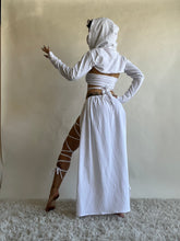 Load image into Gallery viewer, Serpentina Skirt in White Cotton - Fire Safe Bellydance Costume
