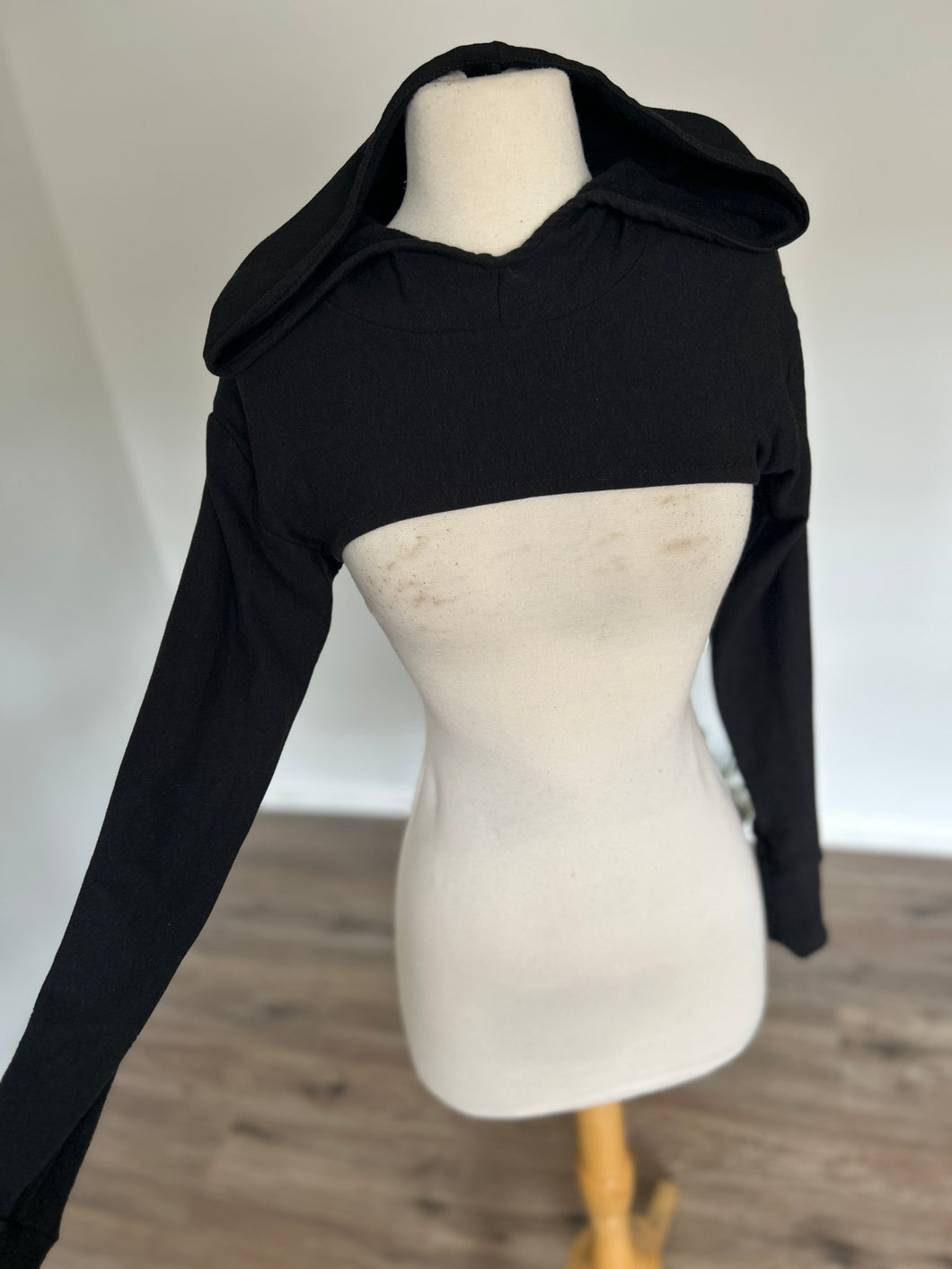 Arwen Hooded Shrug - Black Bamboo