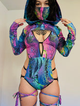 Load image into Gallery viewer, Arwen Hooded Shrug - Oil Slick
