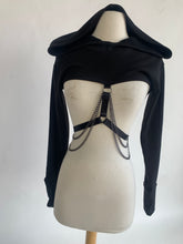 Load image into Gallery viewer, Andromeda Hoodie with removable chains - Black Bamboo Fleece
