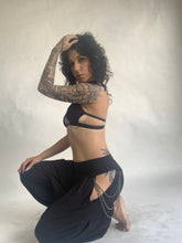 Load image into Gallery viewer, Andromeda Flow Pants with removable chains - Black Bamboo Jersey
