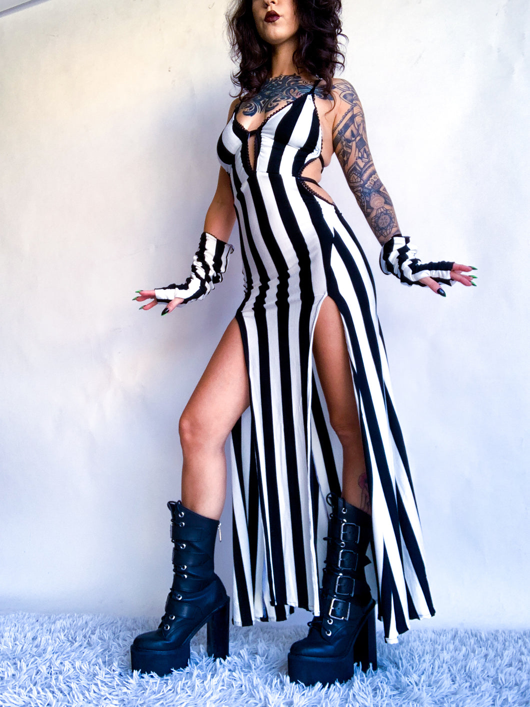 Beetlejuice Dress with Gloves