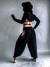 Load image into Gallery viewer, PREORDER - Andromeda Flow Pants with removable chains - Black Bamboo Jersey
