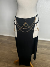 Load image into Gallery viewer, Akasha Skirt - Gold Moon and Chains - Black Bamboo
