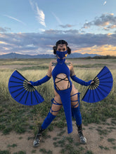 Load image into Gallery viewer, Kitana Set in BLUE - 5 piece set - Mortal Kombat Cosplay
