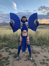 Load image into Gallery viewer, Kitana Set in BLUE - 5 piece set - Mortal Kombat Cosplay
