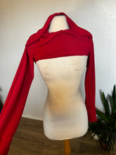 Load image into Gallery viewer, Red Bamboo Hooded Shrug - XS/Small

