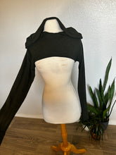 Load image into Gallery viewer, Dark Green Bamboo Hooded Shrug - XS/Small
