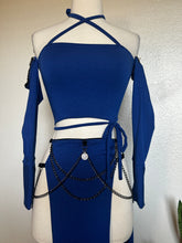 Load image into Gallery viewer, Blue Akasha Set - Skirt, Top and Gloves - XS/Small
