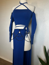 Load image into Gallery viewer, Blue Akasha Set - Skirt, Top and Gloves - XS/Small
