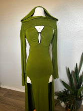 Load image into Gallery viewer, Olive Belladonna Dress with Hooded Shrug - Bamboo - Multiple Sizes
