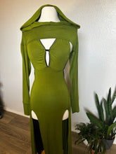 Load image into Gallery viewer, Olive Belladonna Dress with Hooded Shrug - Bamboo - Multiple Sizes

