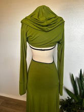 Load image into Gallery viewer, Olive Belladonna Dress with Hooded Shrug - Bamboo - Multiple Sizes

